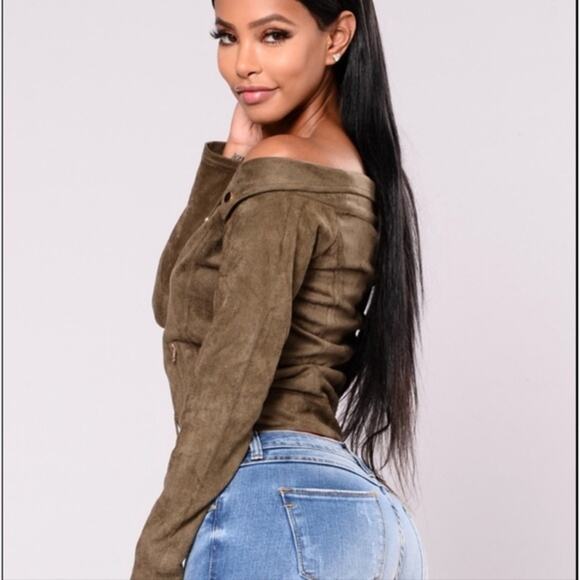 Fashion Nova Soft Suede Sway Jacket in Olive Medium - Picture 6 of 8